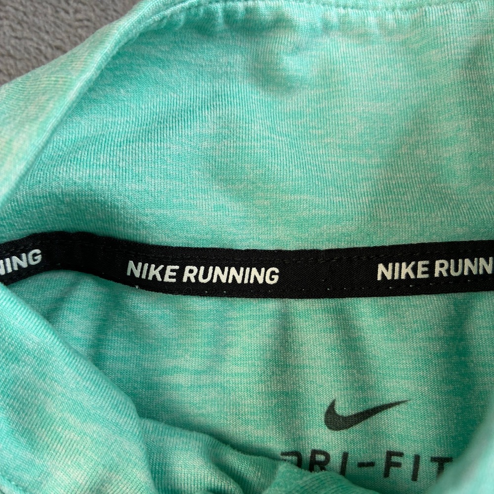 Nike Running Dri-FIT Womens Quarter Zip Pullover Teal Heather Thumbholes Medium - Picture 5 of 16
